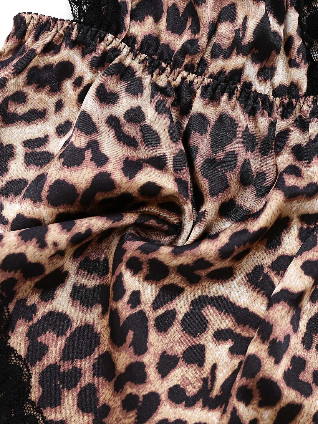 Spaghetti Strap Leopard Lace Sleepwear - vintage nightgown, retro sleepwear
