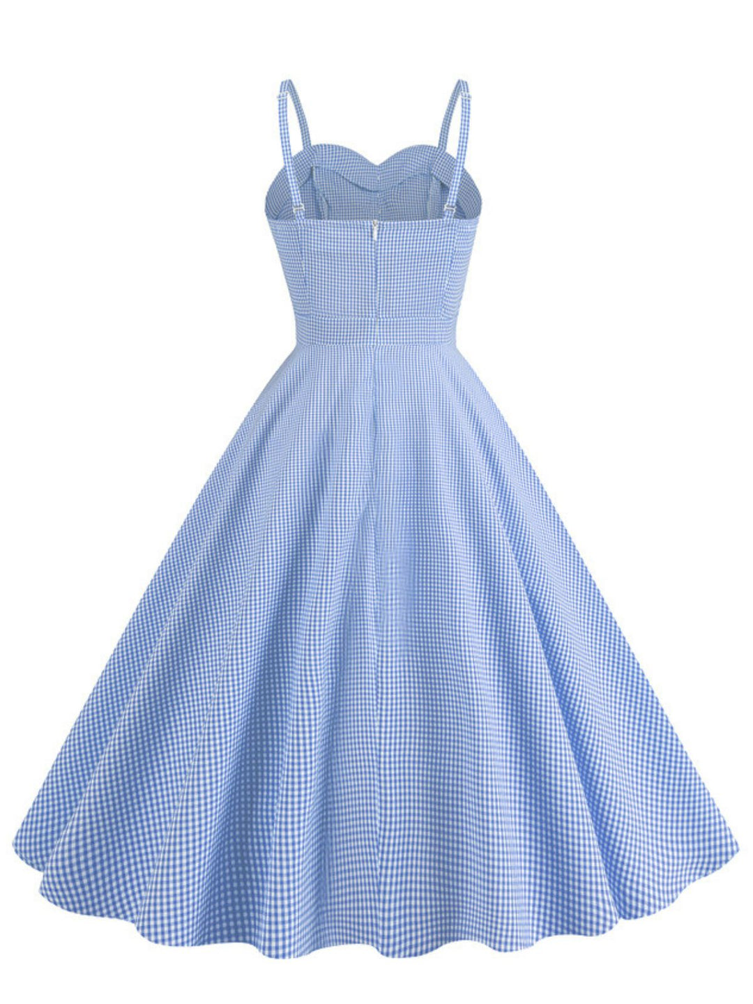 1950s Spaghetti Strap Plaids Button Swing Dress - vintage dress, retro fashion, rockabilly