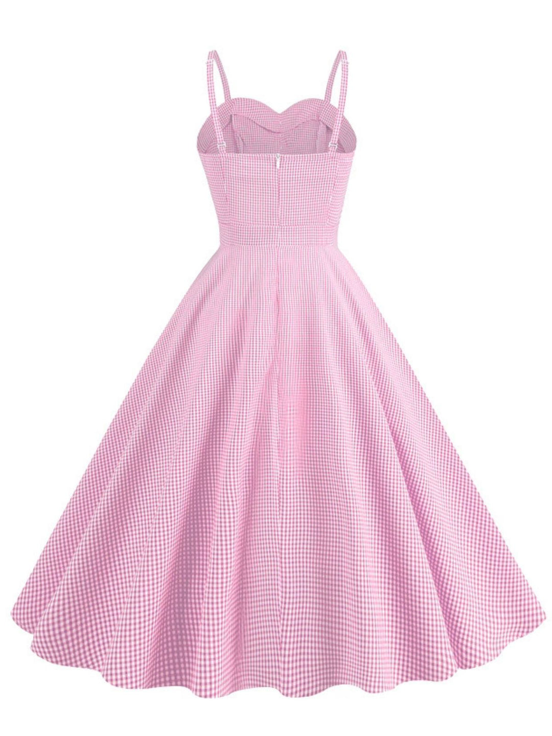 1950s Spaghetti Strap Plaids Button Swing Dress - vintage dress, retro fashion, rockabilly