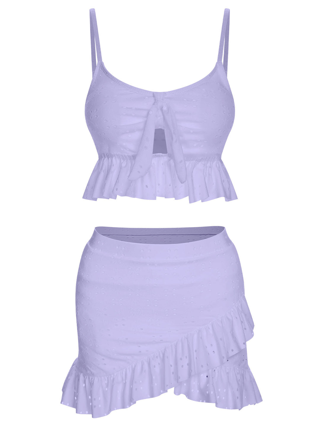 1950s Spaghetti Strap Solid Ruffles Swimsuit &amp; Cover-Up, vintage swimsuit, pin-up swimwear - perfect for women who love vintage and retro fashion