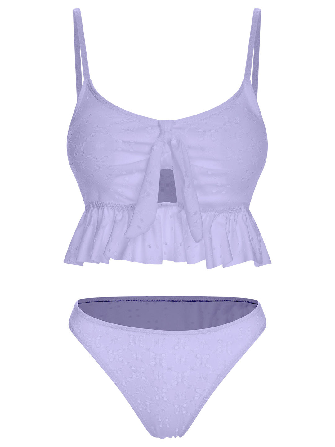 1950s Spaghetti Strap Solid Ruffles Swimsuit &amp; Cover-Up, vintage swimsuit, pin-up swimwear - perfect for women who love vintage and retro fashion