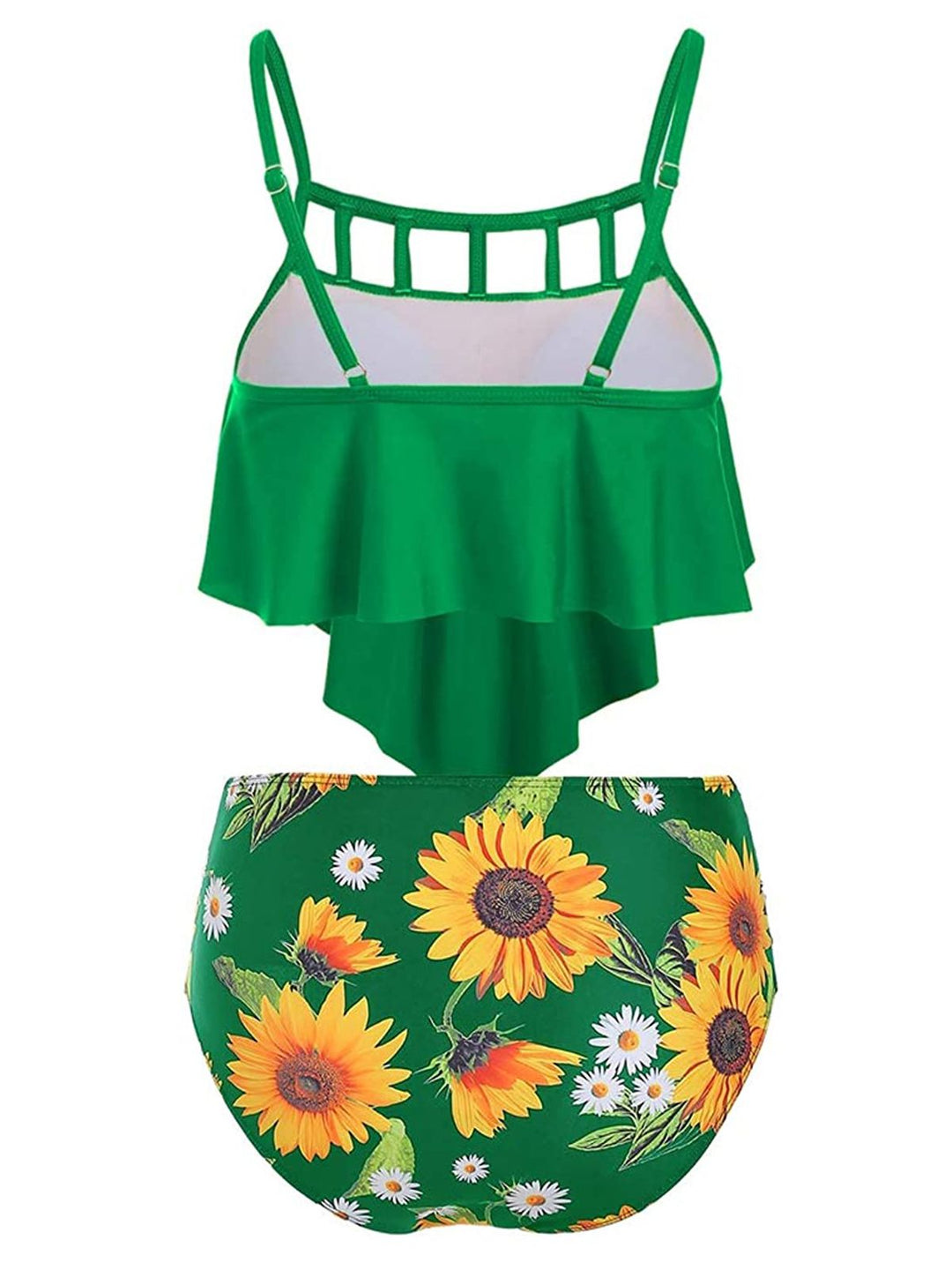 1950s Spaghetti Strap Sunflowers Tankini Set — vintage elegance for the modern woman