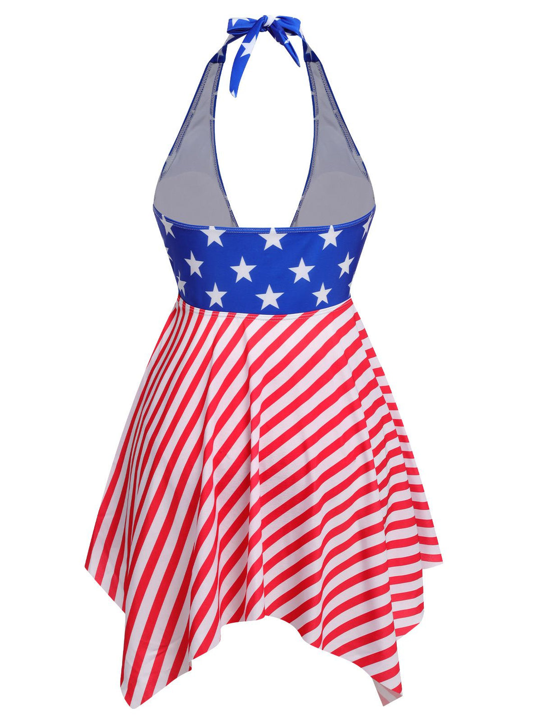 1950s Star Stripe Halter Swimsuit, vintage swimsuit, pin-up swimwear - perfect for women who love vintage and retro fashion