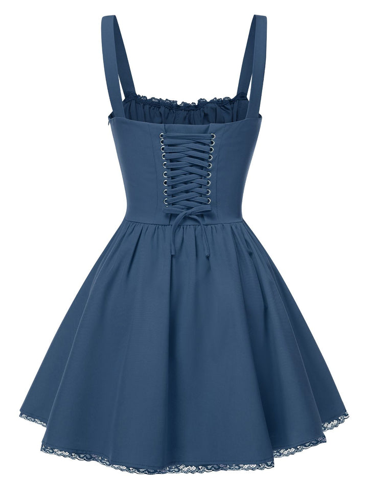 1950s Strap Lace-Up Corset Mini Dress: where 1950s romance meets her modern spirit