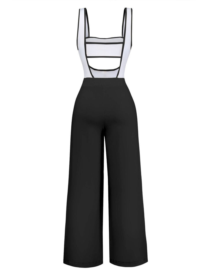 1950s Strapless Cut-Out Patchwork Jumpsuit Set - vintage jumpsuit, retro fashion