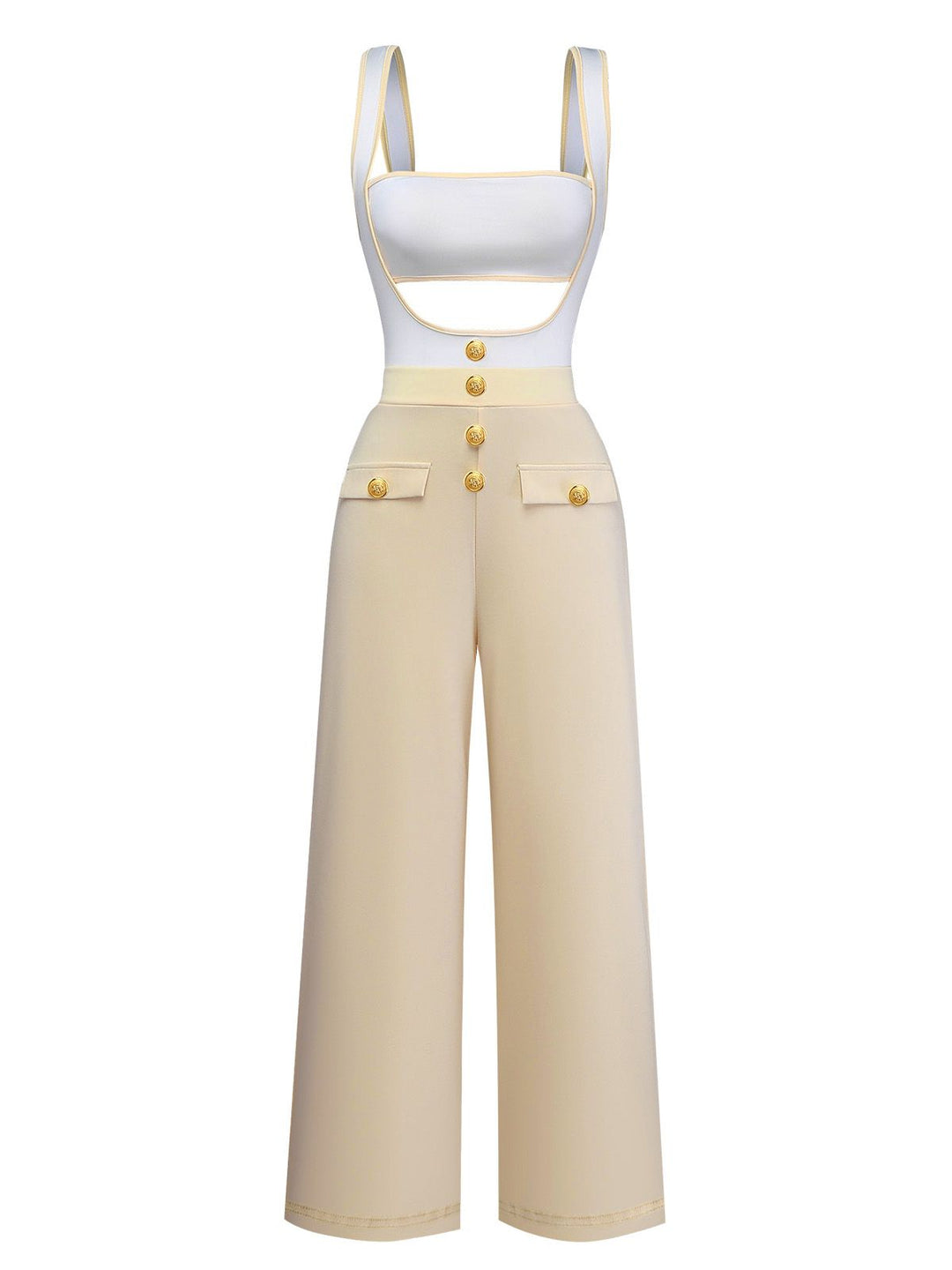 1950s Strapless Cut-Out Patchwork Jumpsuit Set - vintage jumpsuit, retro fashion