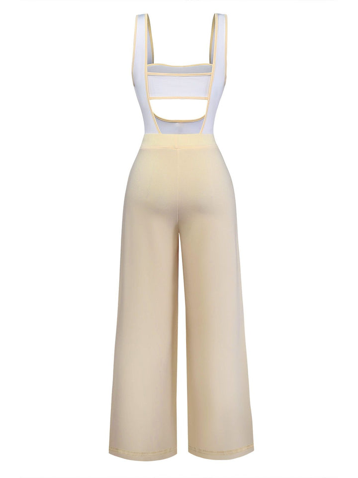 1950s Strapless Cut-Out Patchwork Jumpsuit Set - vintage jumpsuit, retro fashion