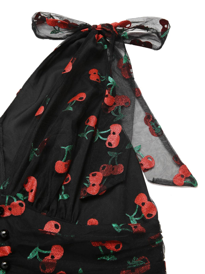 1950s Strawberry Mesh Swing Dress: timeless style reimagined