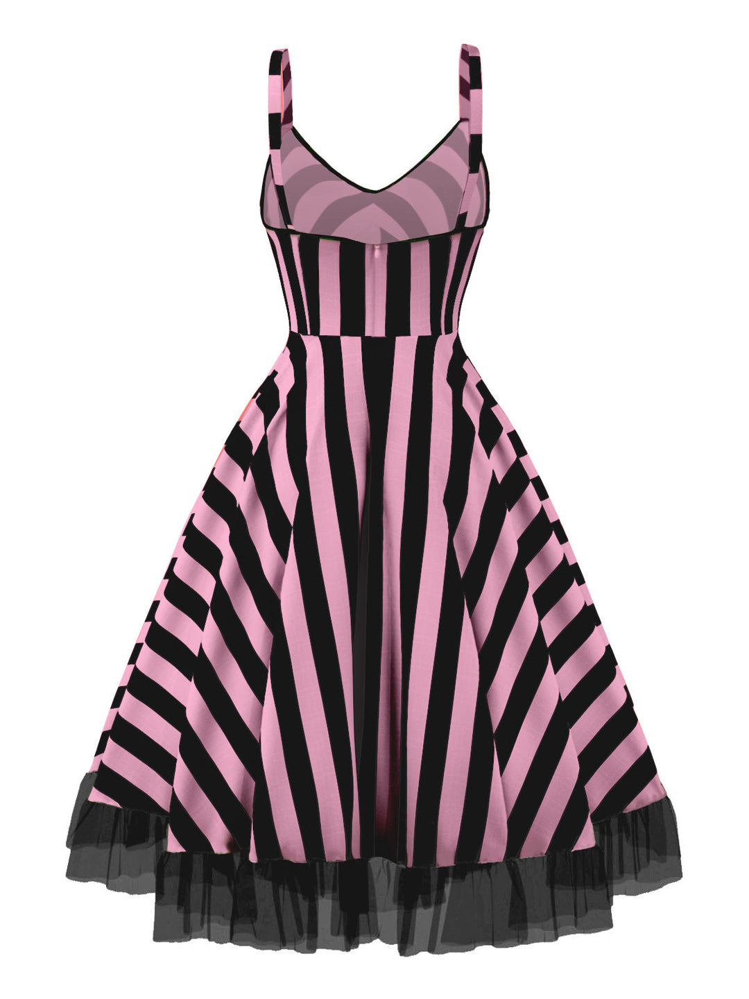 &amp; 1950s Striped Fluorescent Lace Dress — a 1950s silhouette that turns sidewalks into runways