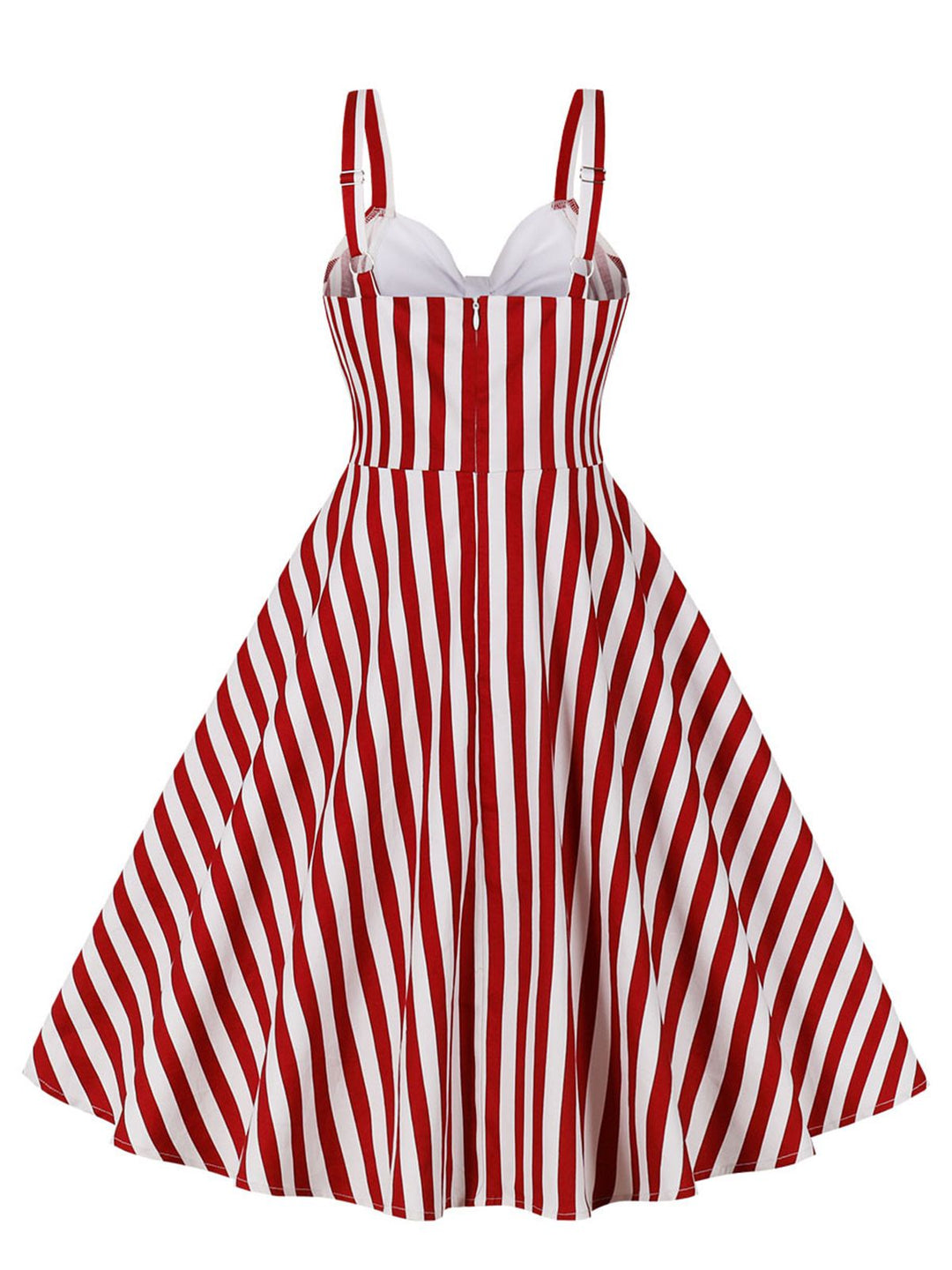1950s Stripes Contrast Patchwork Strap Dress — vintage elegance for the modern woman