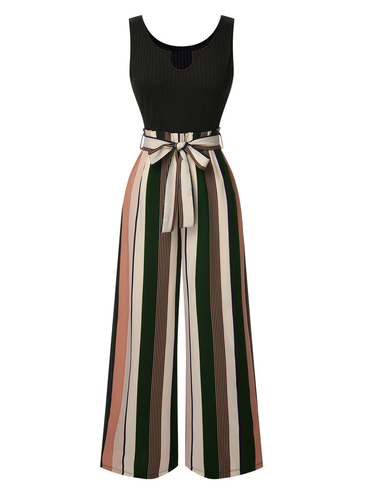 She adds this 1950s Stripes Knitted Belted Jumpsuit and suddenly it&