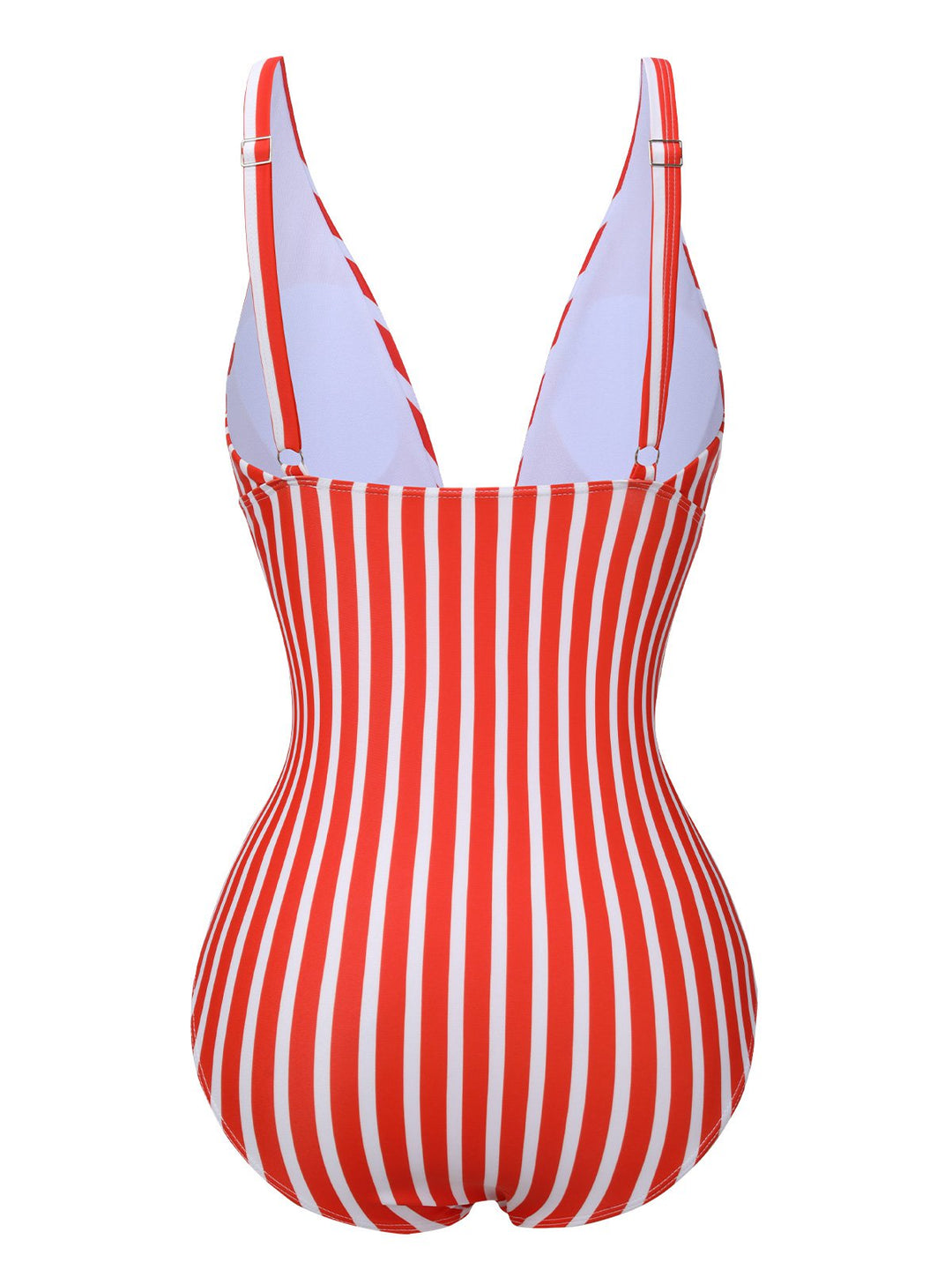 1950s Stripes Spaghetti Strap One-Piece Swimsuit, vintage swimsuit, pin-up swimwear - perfect for women who love vintage and retro fashion