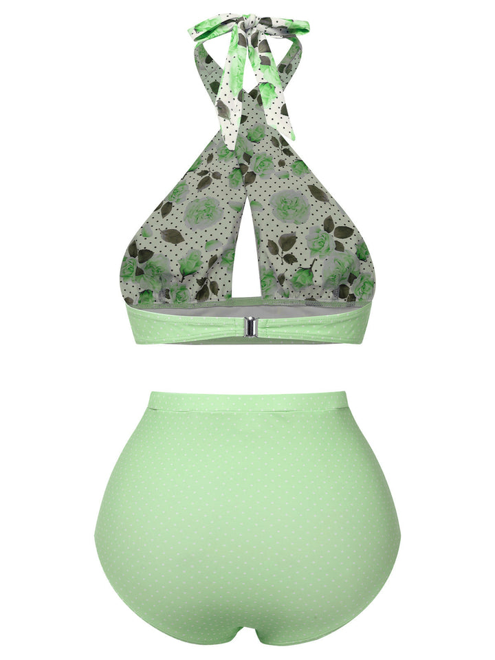 1950s Sunflower Cross Halter Swimsuit — because 1950s glamour never goes out of style