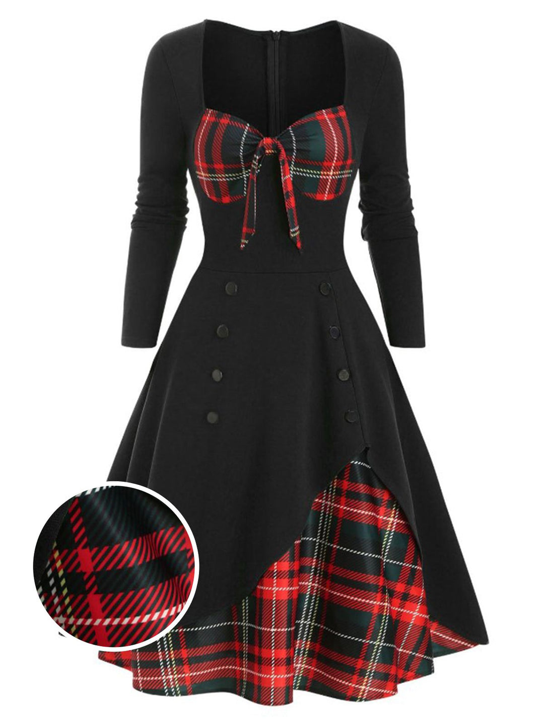 1950s Sweetheart Plaid Patchwork Dress: timeless style reimagined