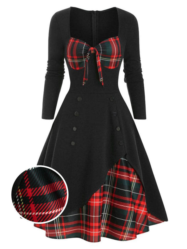1950s Sweetheart Plaid Patchwork Dress: timeless style reimagined