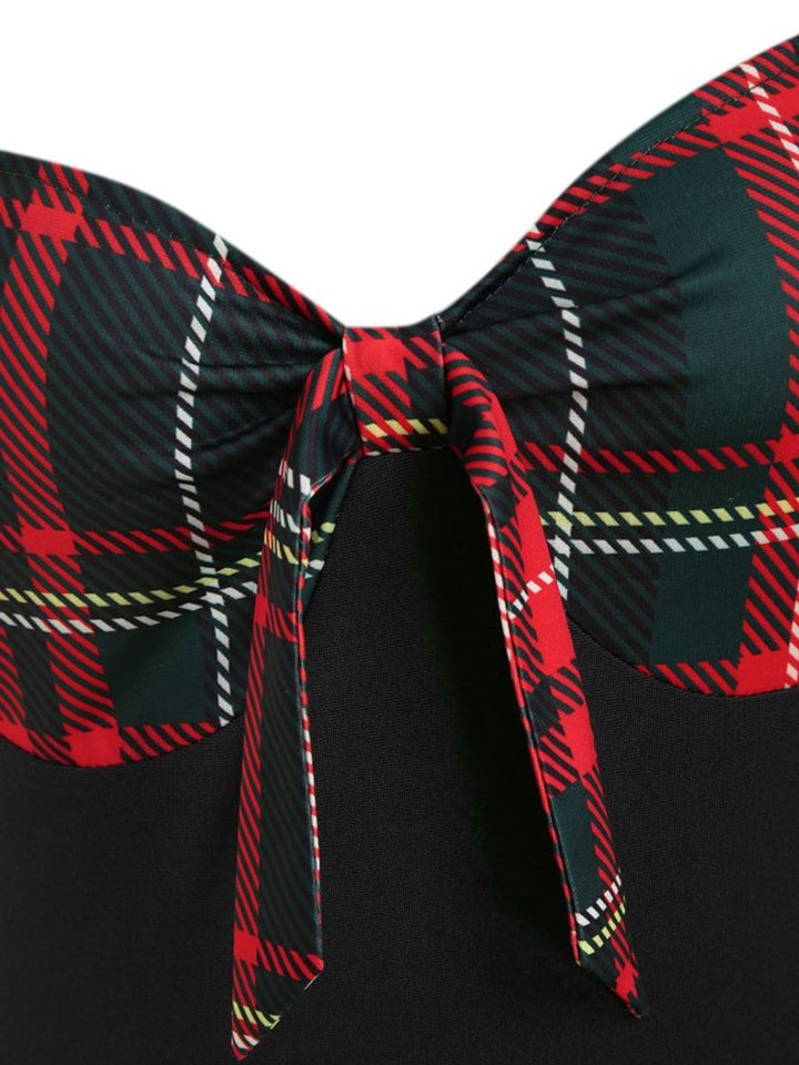 1950s Sweetheart Plaid Patchwork Dress — vintage elegance for the modern woman