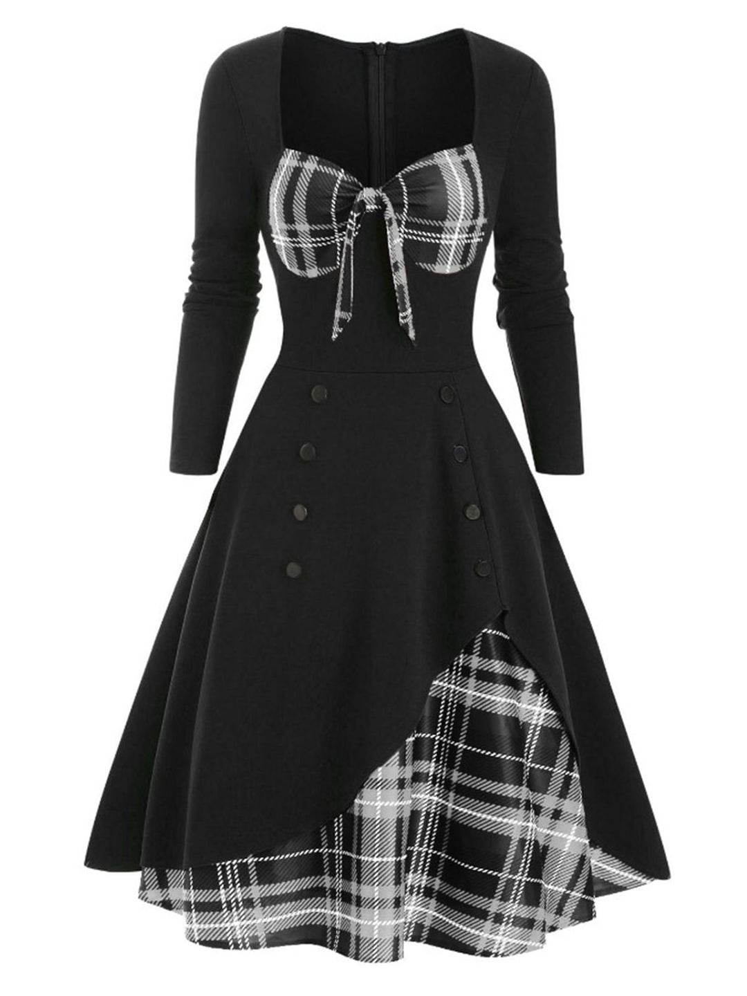 1950s Sweetheart Plaid Patchwork Dress: timeless style reimagined