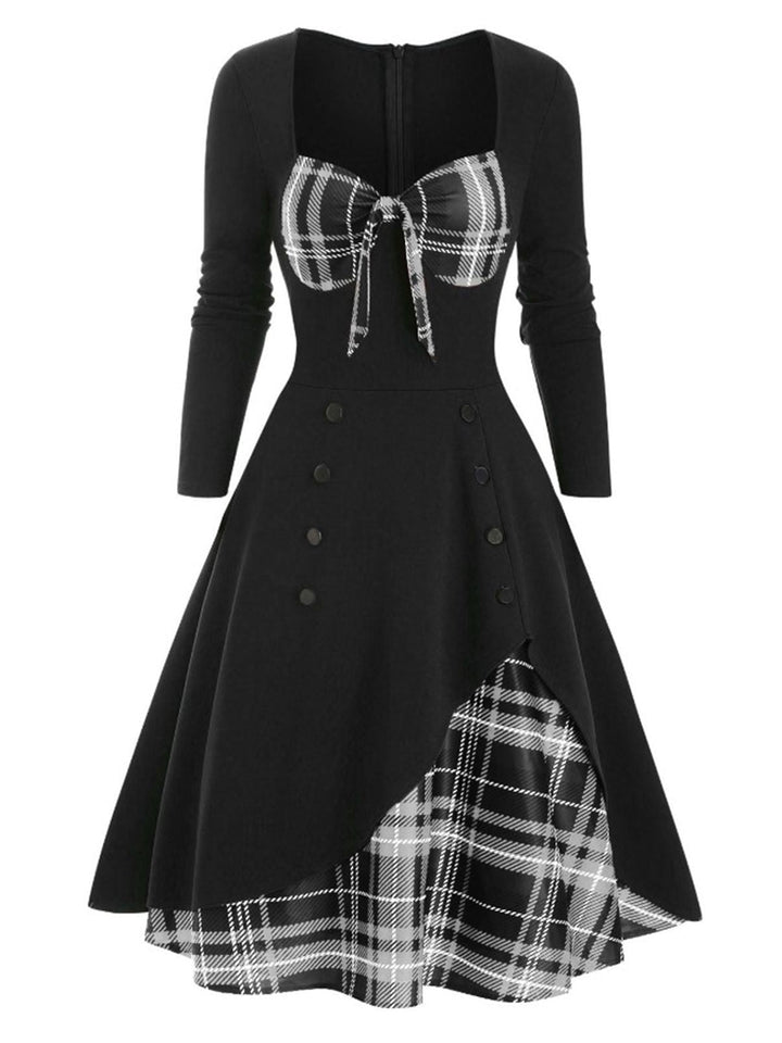 1950s Sweetheart Plaid Patchwork Dress: timeless style reimagined