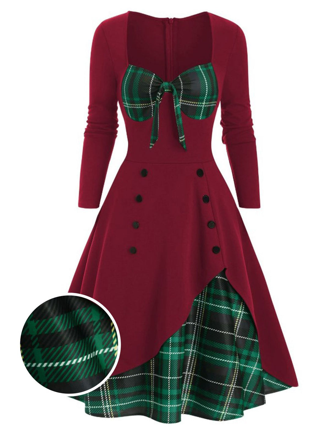 1950s Sweetheart Plaid Patchwork Dress — vintage elegance for the modern woman