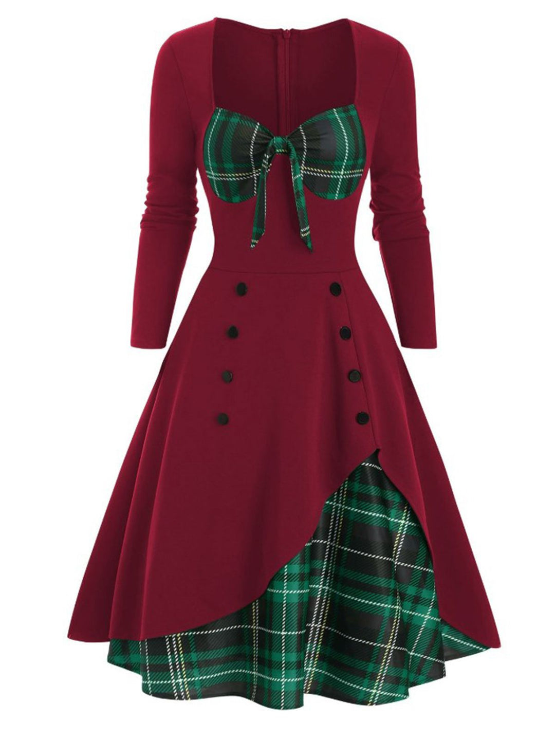 1950s Sweetheart Plaid Patchwork Dress: timeless style reimagined