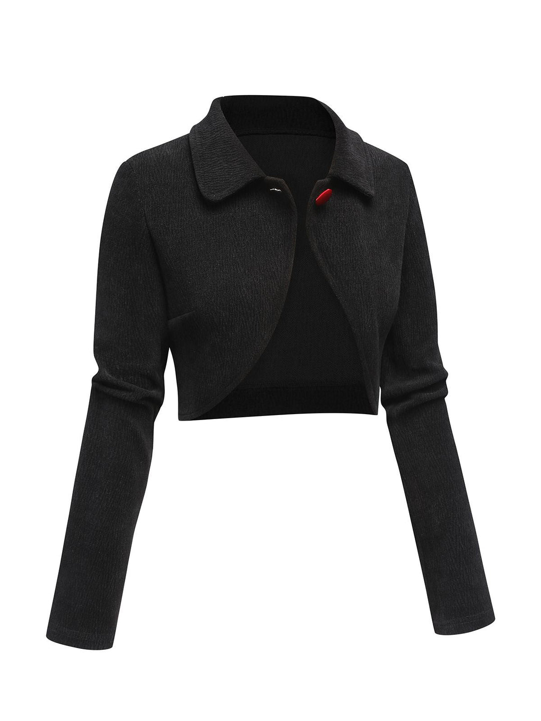 Black 1950s Textured Knitted Crop Jacket: timeless style reimagined