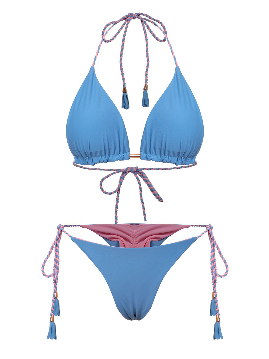 1950s Tie Back Backless Braided Bikini Set, vintage swimsuit, pin-up swimwear - perfect for women who love vintage and retro fashion