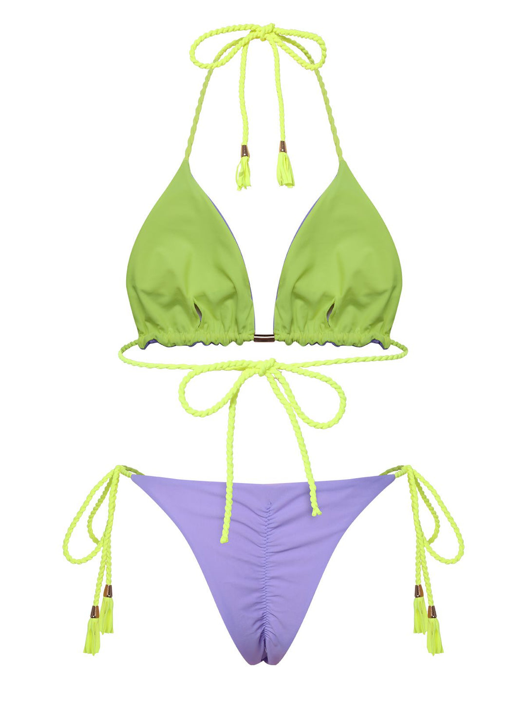 1950s Tie Back Backless Braided Bikini Set, vintage swimsuit, pin-up swimwear - perfect for women who love vintage and retro fashion