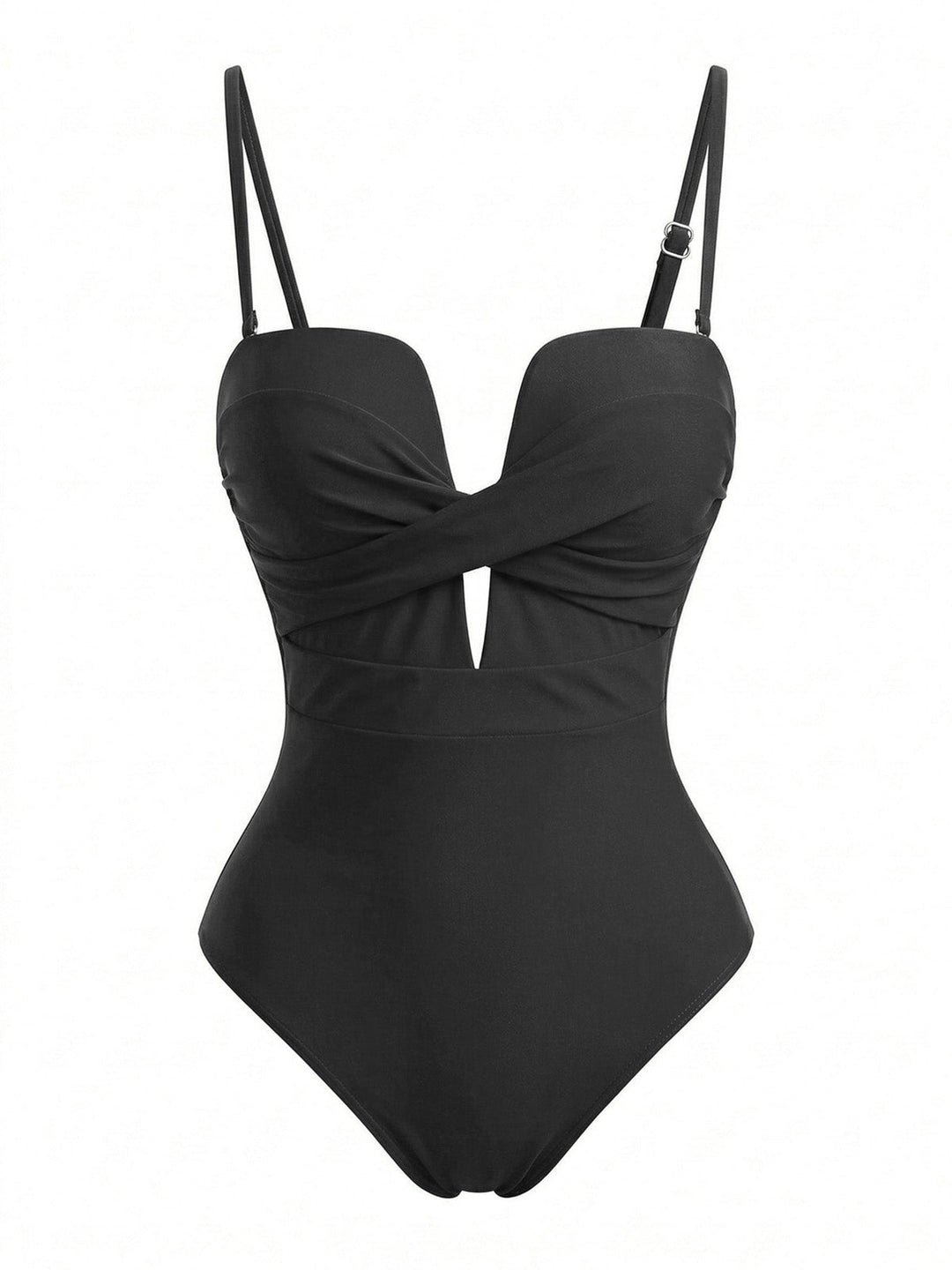 Twist-Front-Tropical-Leaf-Print-One-Piece-Swimsuit, vintage, retro, swimwear