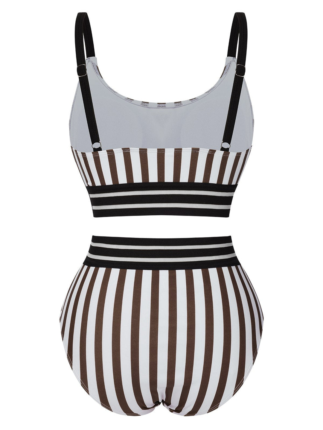 1950s UNeck Vertical Stripes Straps | 1950s | vintage swimsuit, retro beachwear