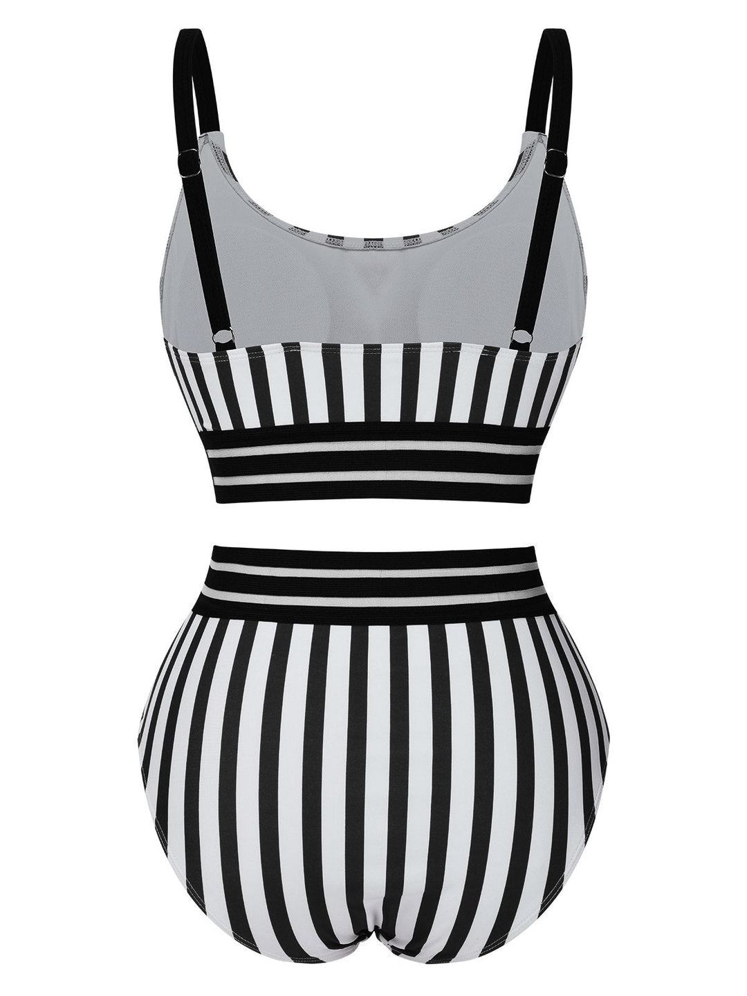 1950s UNeck Vertical Stripes Straps | 1950s | vintage swimsuit, retro beachwear