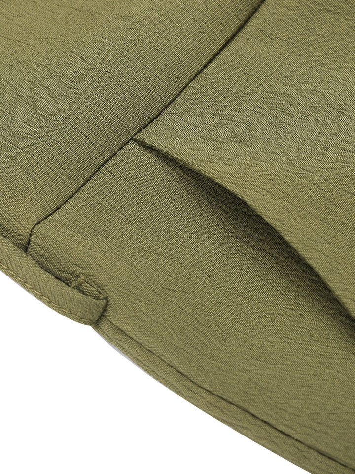 Olive Green 1950s V-Neck Button Waist Tie Romper, vintage romper, retro jumpsuit - perfect for women who love vintage and retro fashion