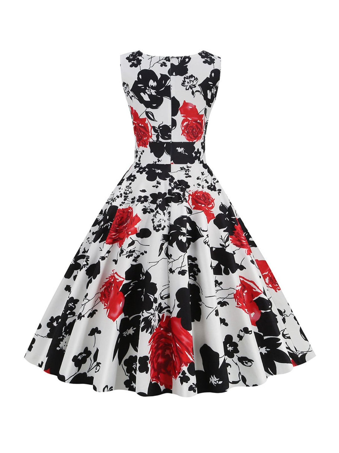 1950s V-Neck Floral Sleeveless Dress, vintage dress, retro fashion, rockabilly, pin-up fashion - perfect for women who love vintage and retro fashion