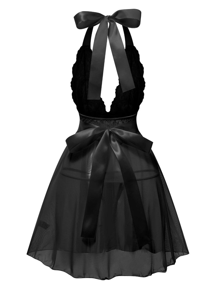 VNeck Halter Lace Sheer | | vintage dress, retro fashion