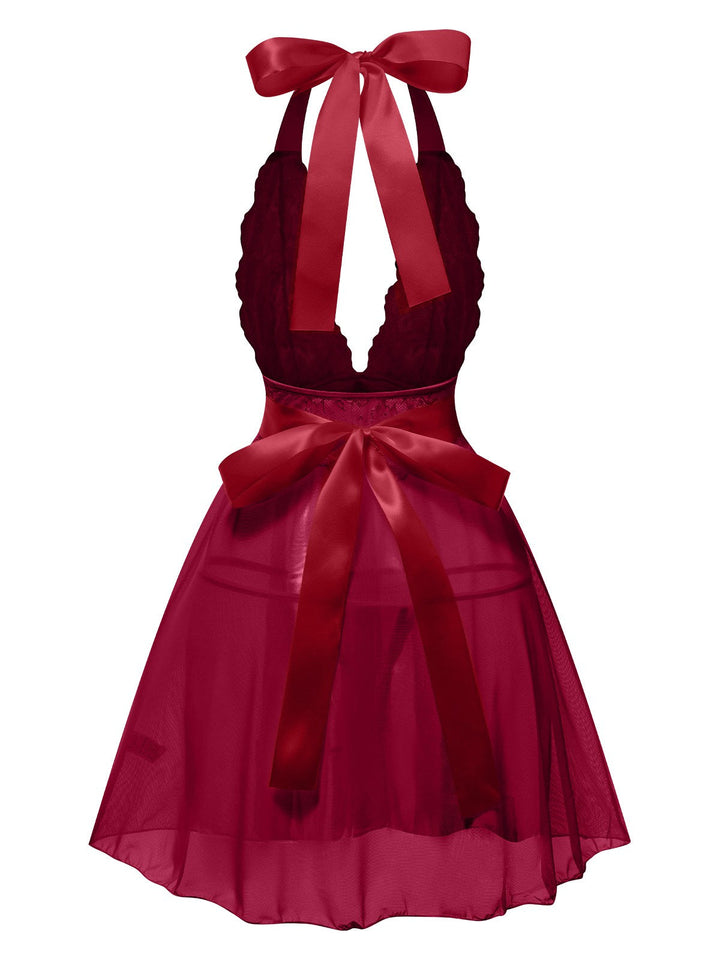 VNeck Halter Lace Sheer | | vintage dress, retro fashion