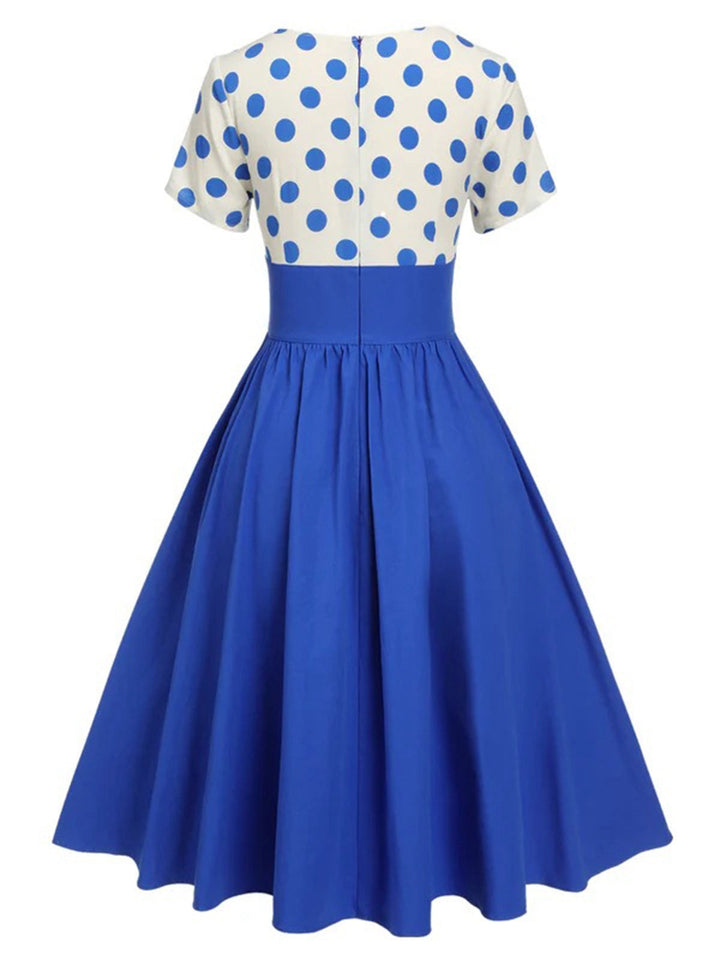 1950s V-Neck Polka Dots Swing Dress: where 1950s romance meets her modern spirit