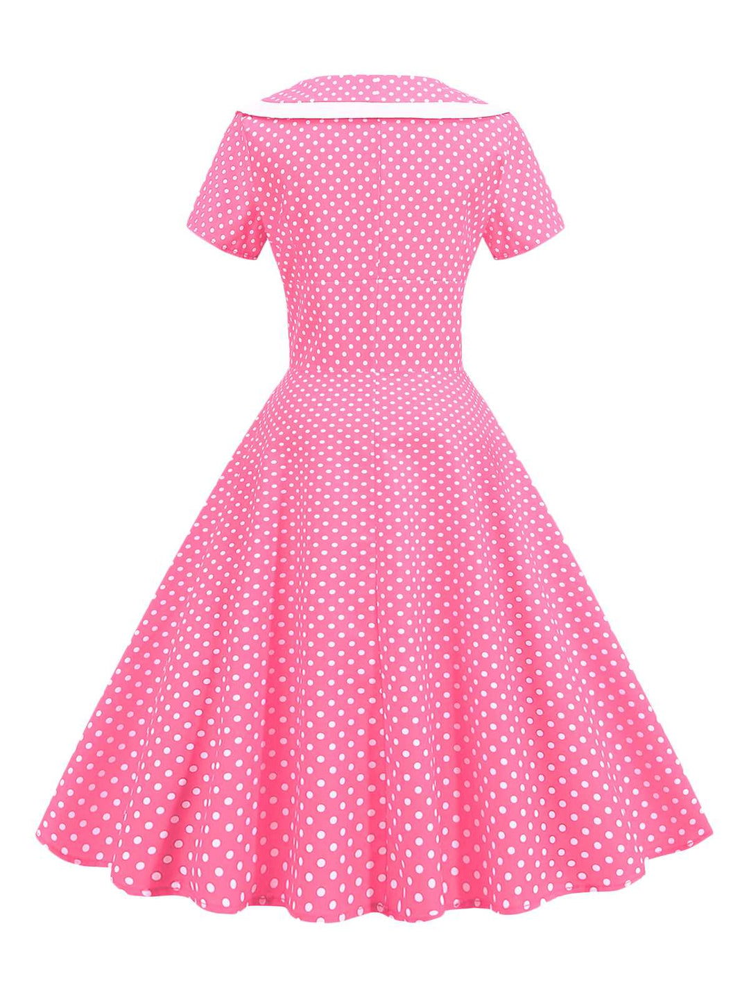 1950s V-Neck Polka Dots Swing Dress, vintage dress, retro fashion, rockabilly, pin-up fashion - perfect for women who love vintage and retro fashion
