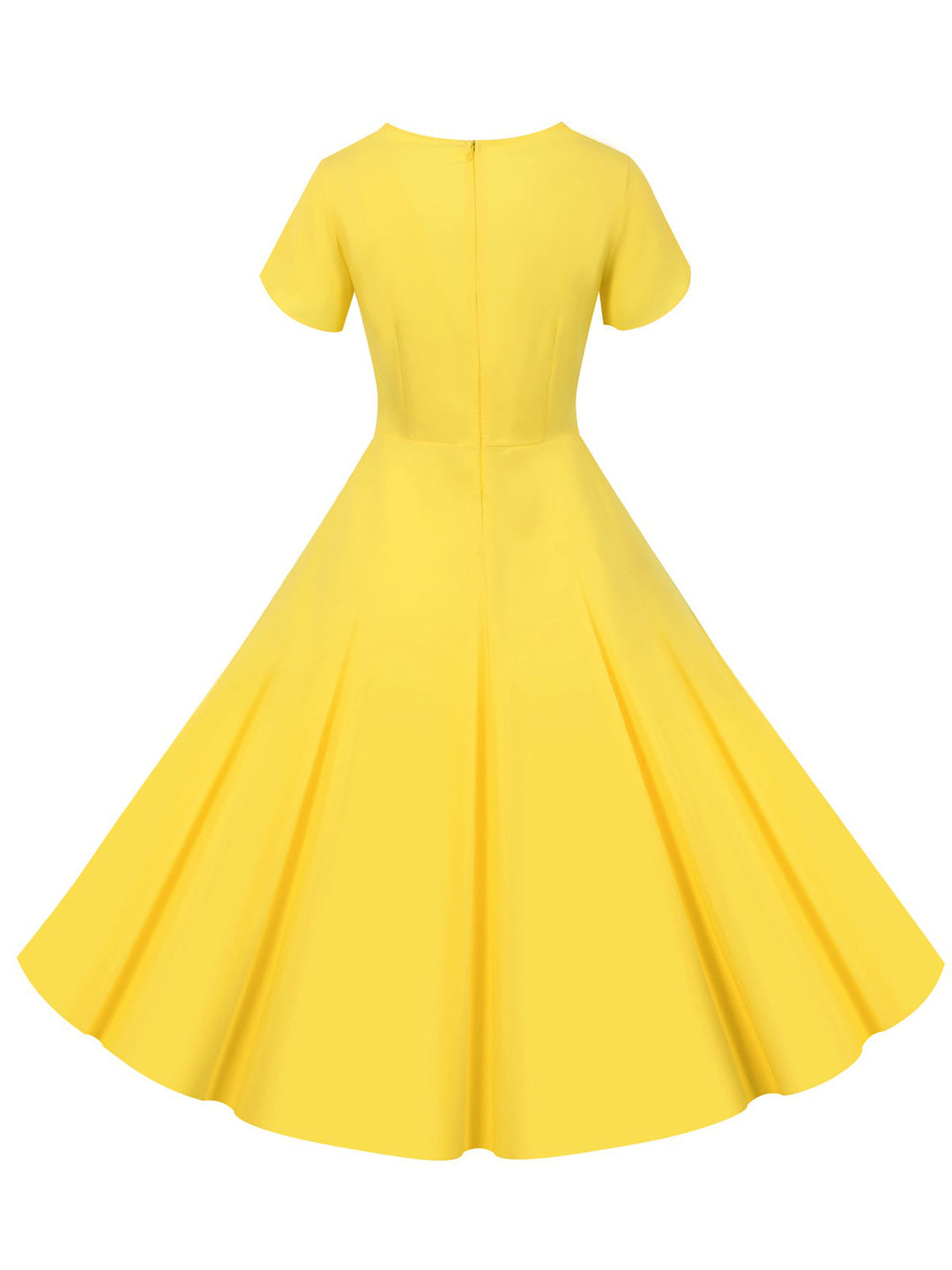1950s V-Neck Single-Breasted Solid Dress — vintage elegance for the modern woman