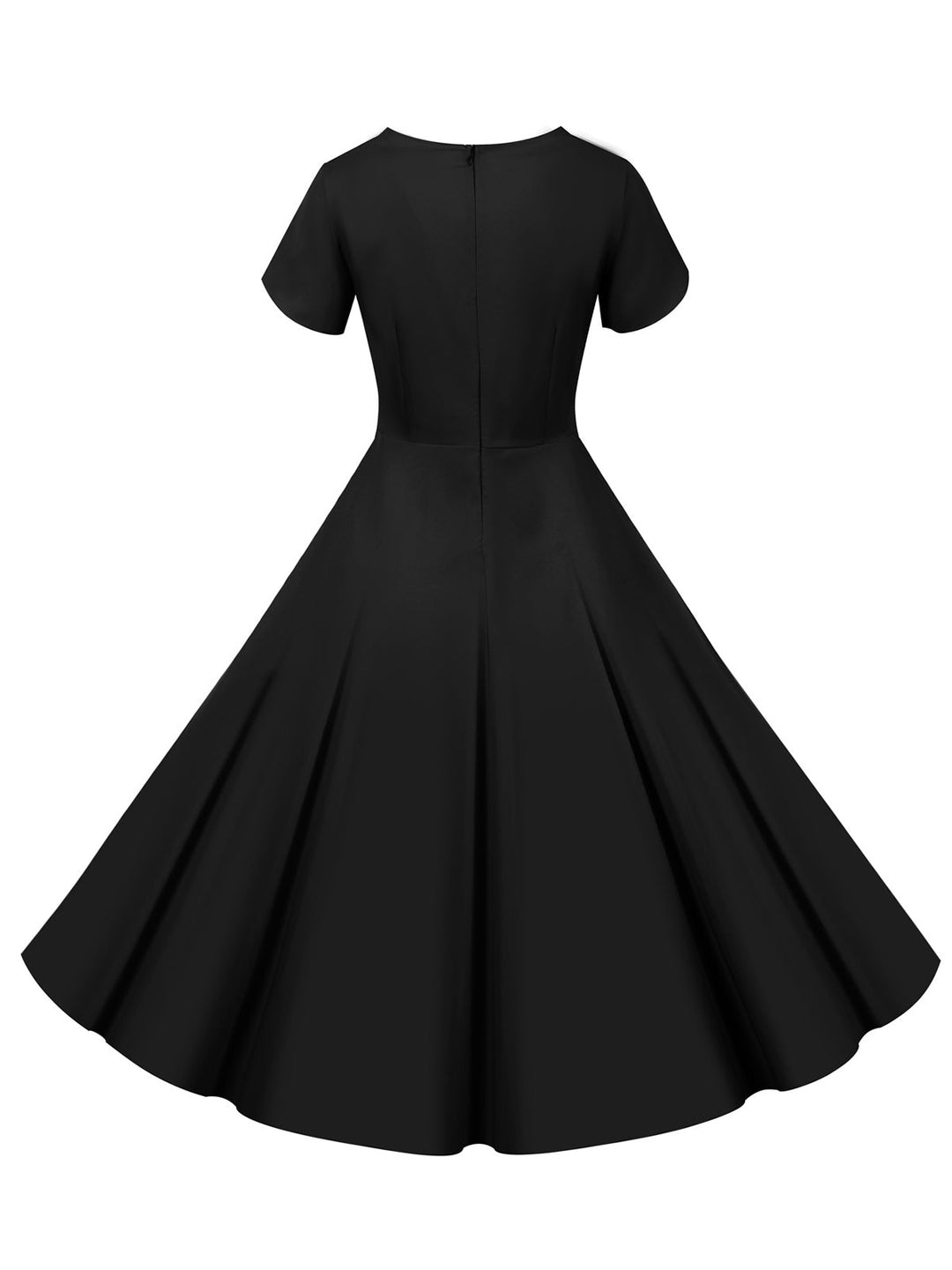 1950s V-Neck Single-Breasted Solid Dress — vintage elegance for the modern woman