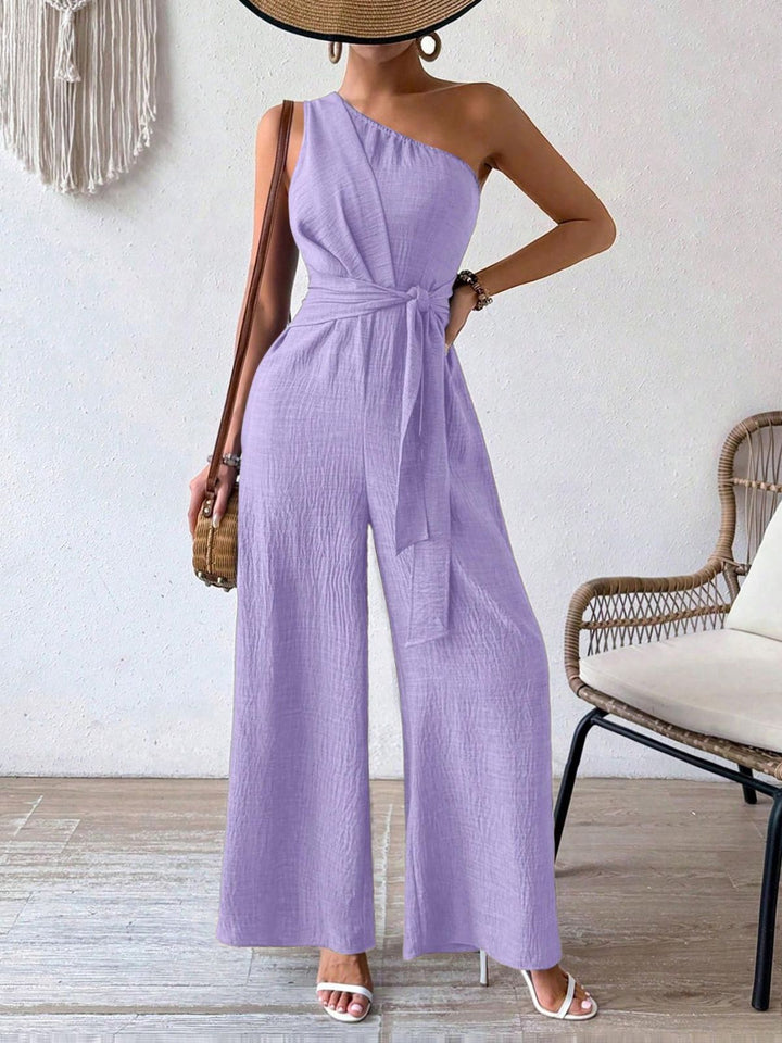 1950s Vacation Belted Wide Leg Jumpsuit - vintage jumpsuit, retro fashion