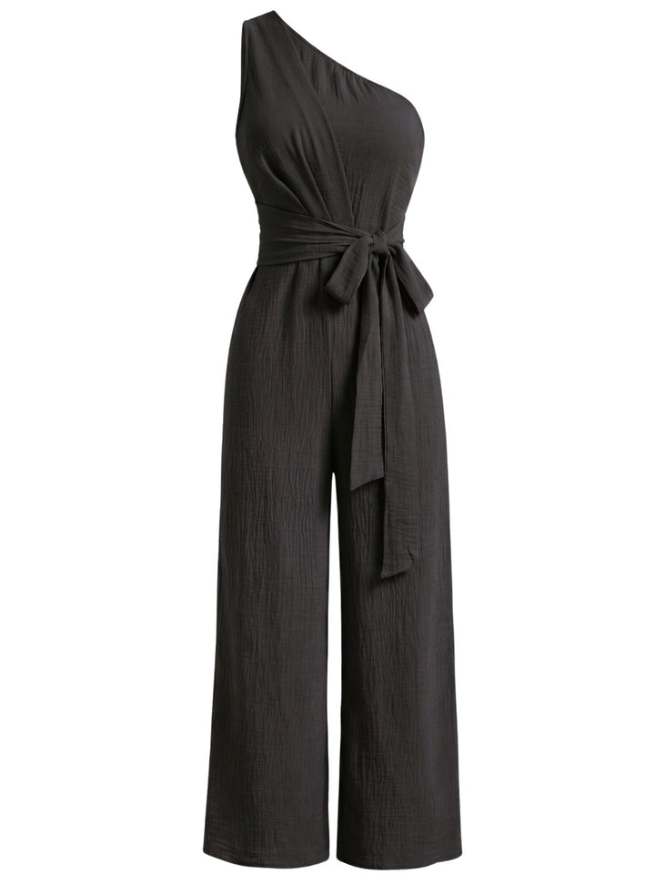1950s Vacation Belted Wide Leg Jumpsuit - vintage jumpsuit, retro fashion