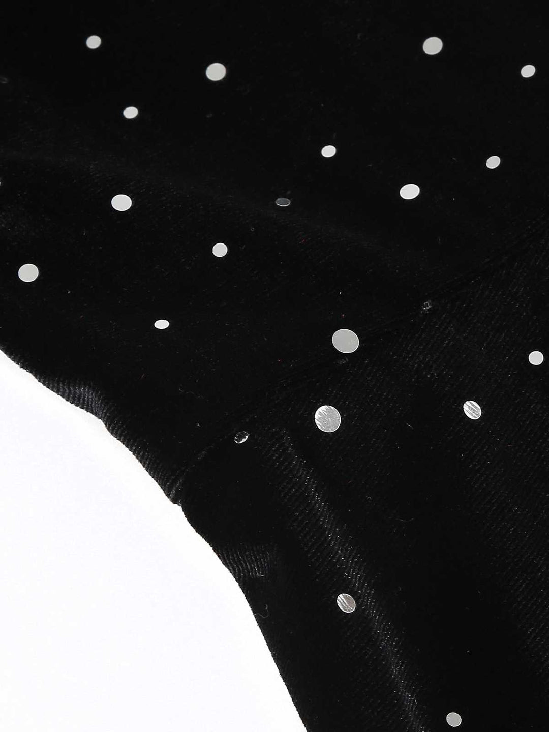 She slips into this 1950s Velvet Sparkling Solid A-Line Dress and suddenly it&
