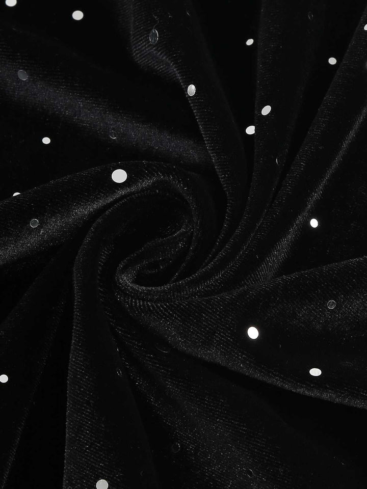 1950s Velvet Sparkling Solid A-Line Dress — a 1950s silhouette that turns sidewalks into runways