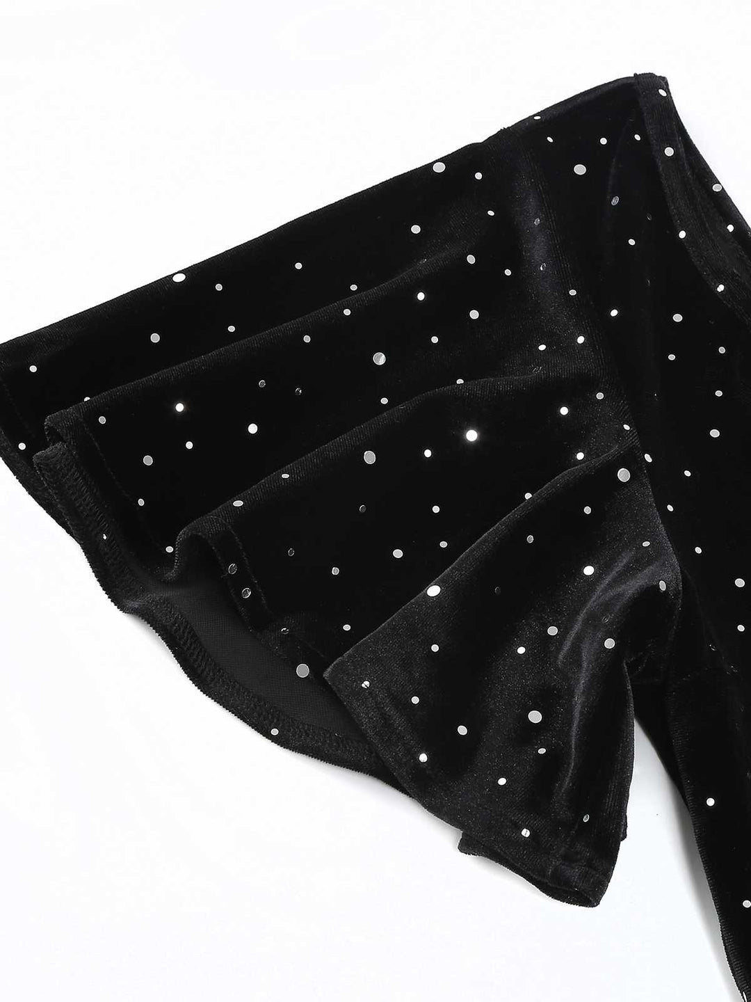 She slips into this 1950s Velvet Sparkling Solid A-Line Dress and suddenly it&