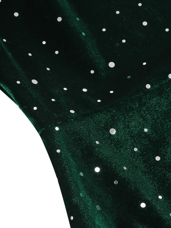 1950s Velvet Sparkling Solid A-Line Dress: where 1950s romance meets her modern spirit