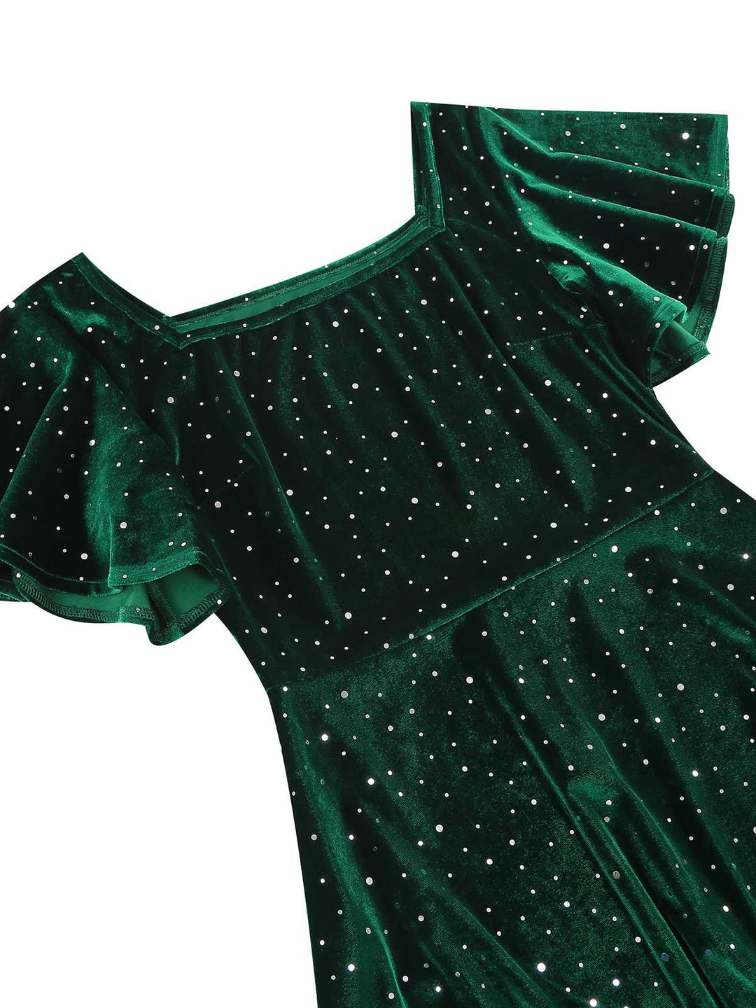 1950s Velvet Sparkling Solid A-Line Dress — a 1950s silhouette that turns sidewalks into runways