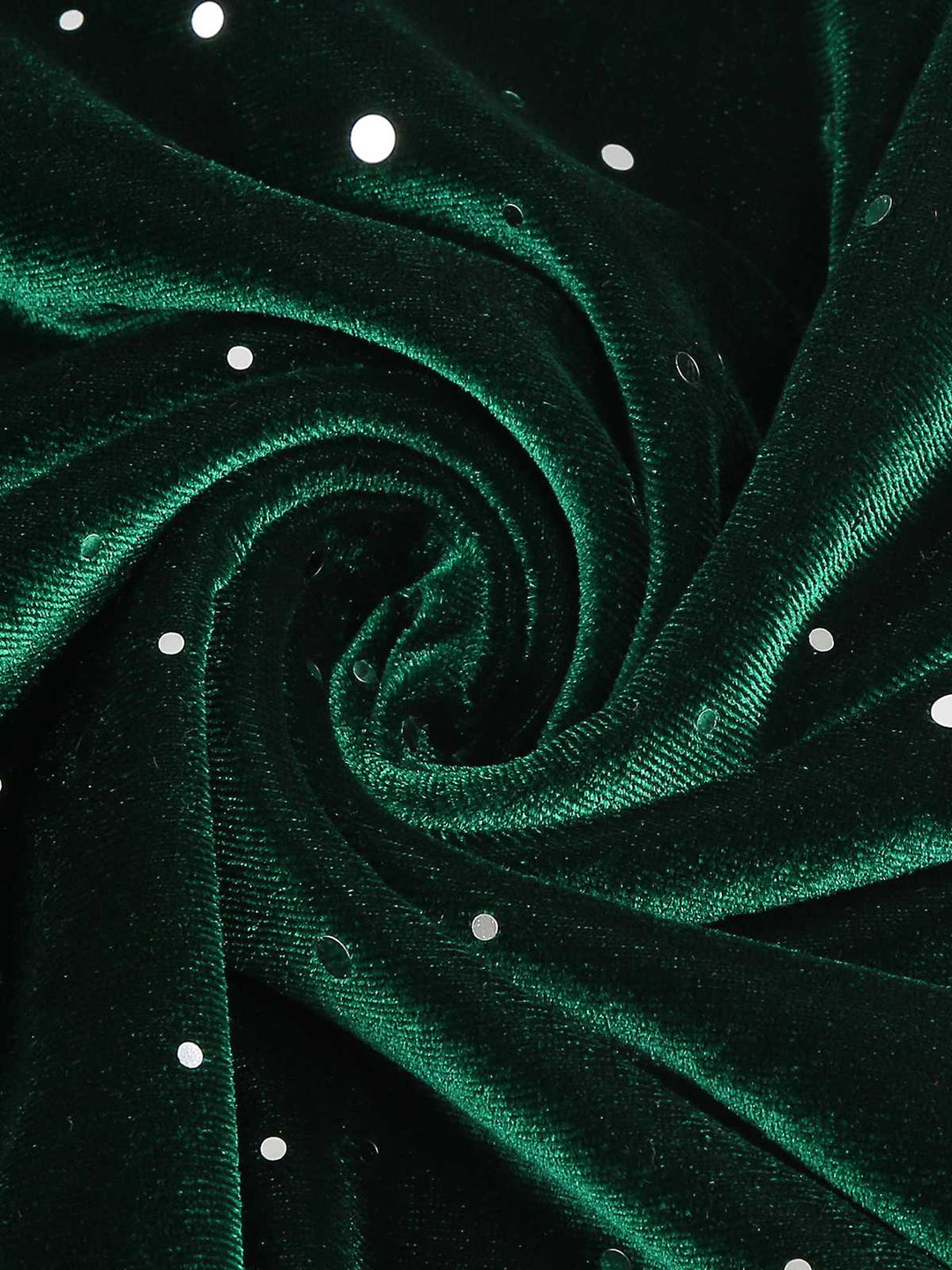 She slips into this 1950s Velvet Sparkling Solid A-Line Dress and suddenly it&