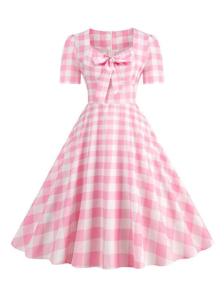 1950s Vintage Sweetheart Bow Swing Dress: where 1950s romance meets her modern spirit