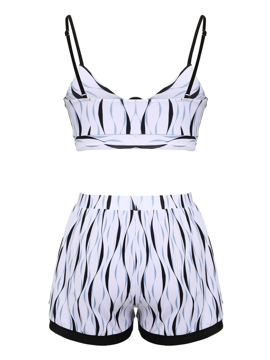 1950s Water Ripple Patchwork Strap Swimsuit, vintage swimsuit, pin-up swimwear - perfect for women who love vintage and retro fashion