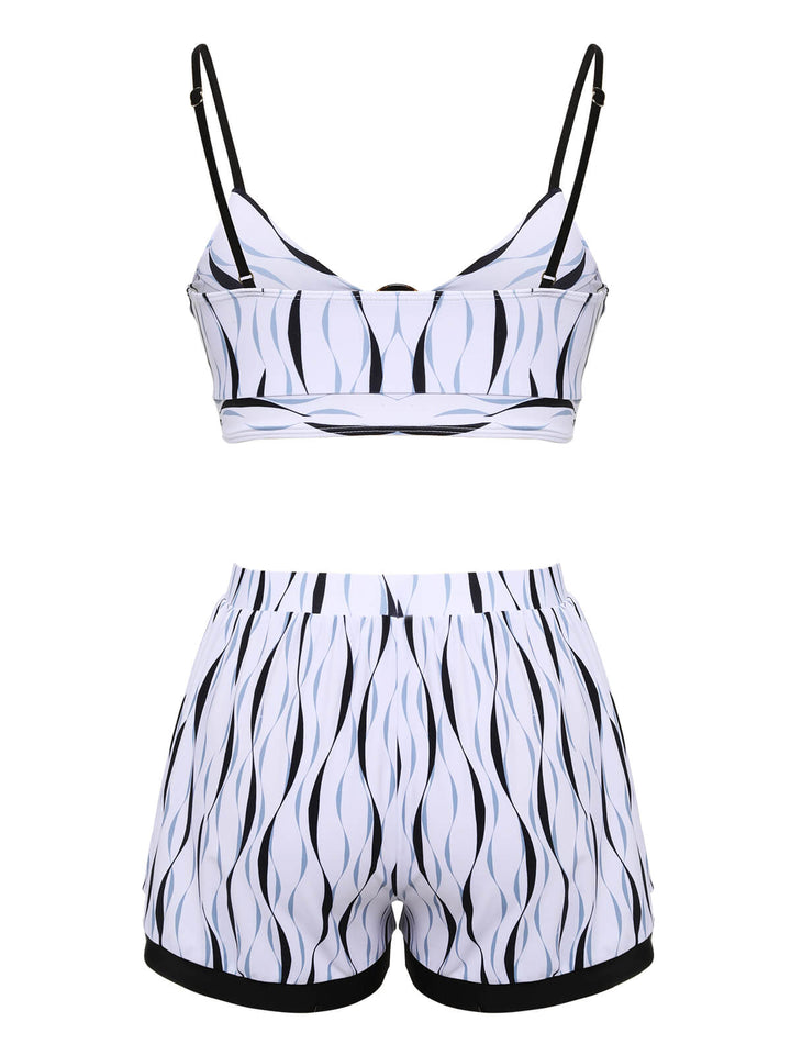 1950s Water Ripple Patchwork Strap Swimsuit, vintage swimsuit, pin-up swimwear - perfect for women who love vintage and retro fashion