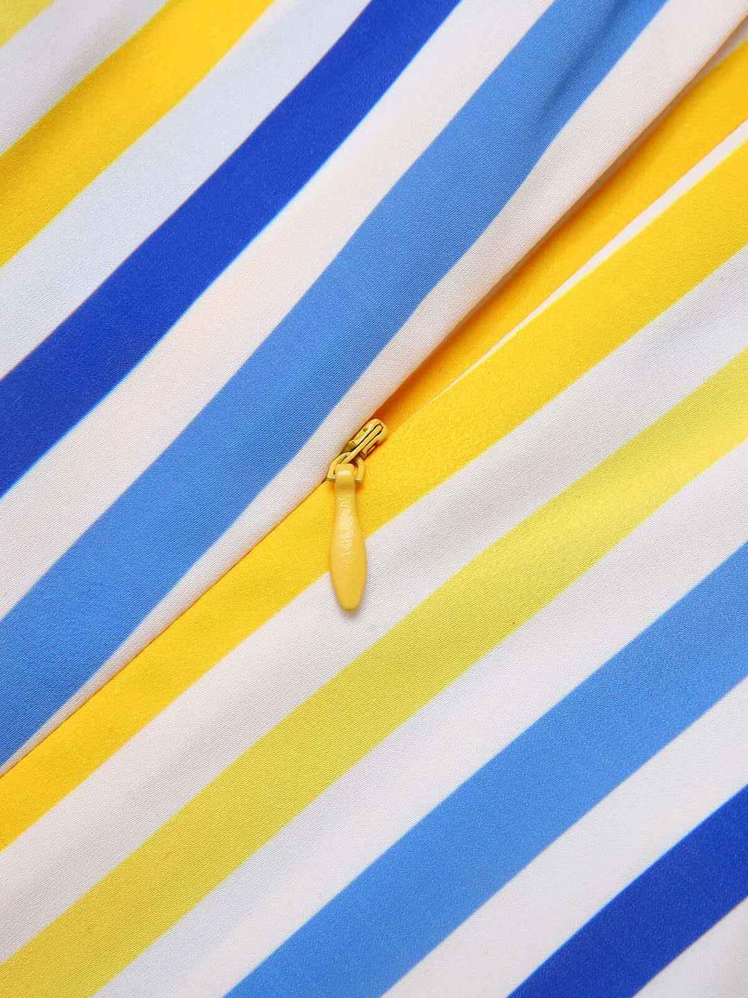 1950s Yellow White Blue Striped Lapel Romper, vintage romper, retro jumpsuit - perfect for women who love vintage and retro fashion